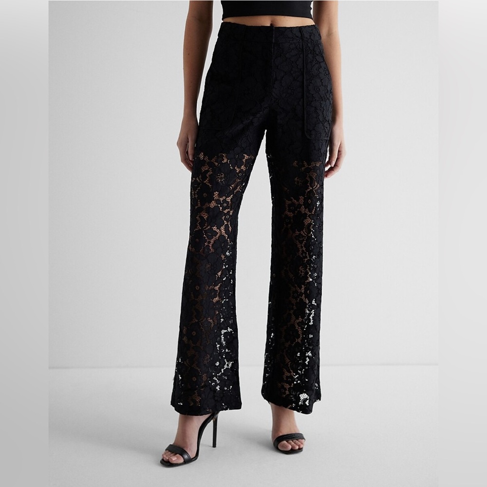 Express High Waisted Lace Pants NWT